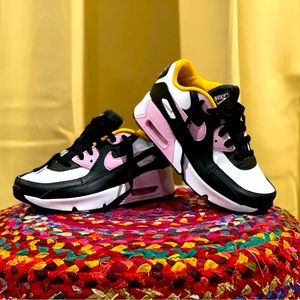 Nike Air Max 90 Leather GS Black Light Arctic Pink | Kids Size 2Y | Brand New